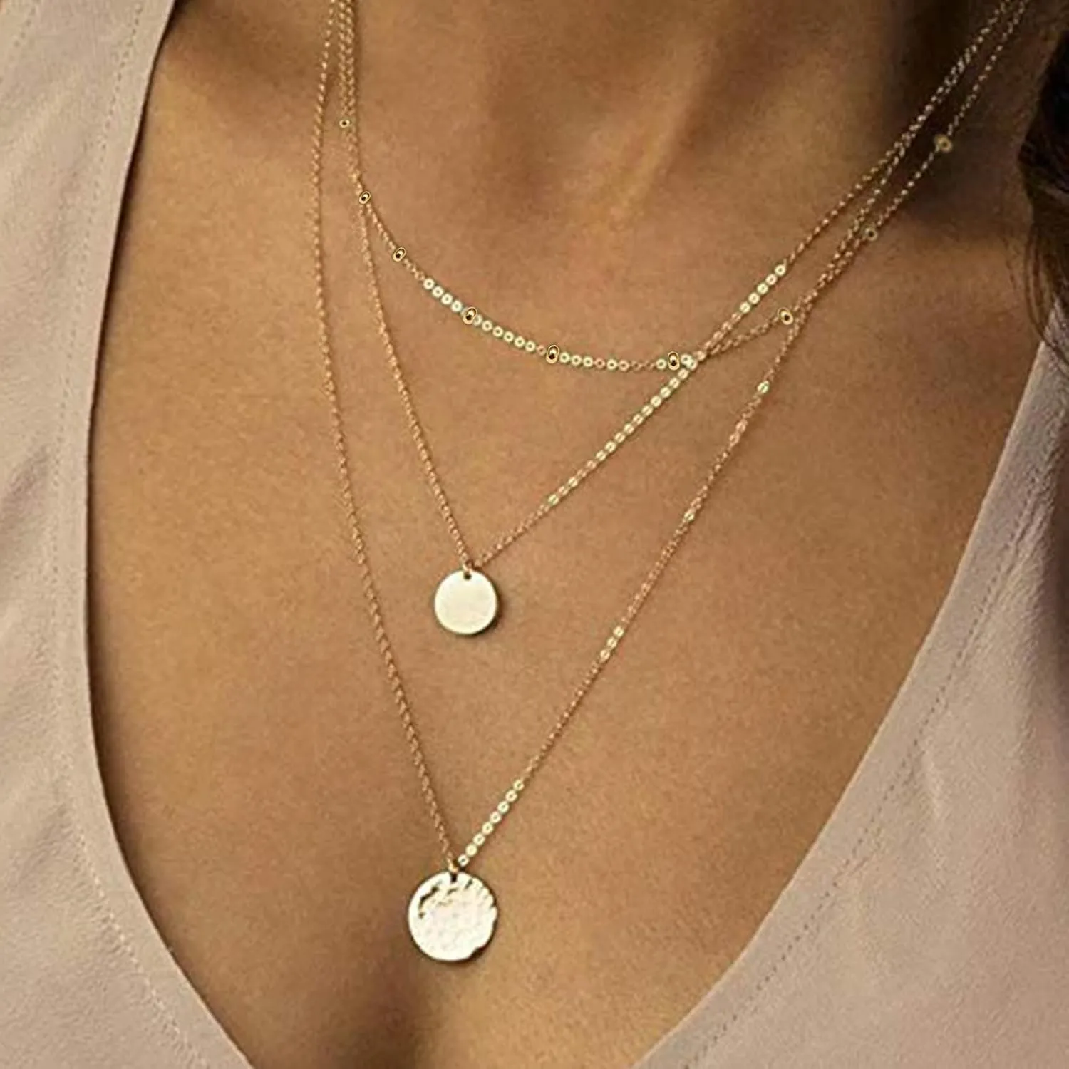 Long tiantian Gold Necklace Stack Layered Necklaces for Women Stacked Necklaces Gold Pendant Necklace Layering Necklaces for Women Stack Dainty Necklace Gold Jewelry Set