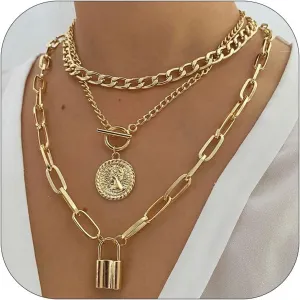 Long tiantian Layered Necklaces for Women Western Jewelry for Women Stack Coin Necklace Country Necklace Trendy Boho Summer Beach Vacation Accessories