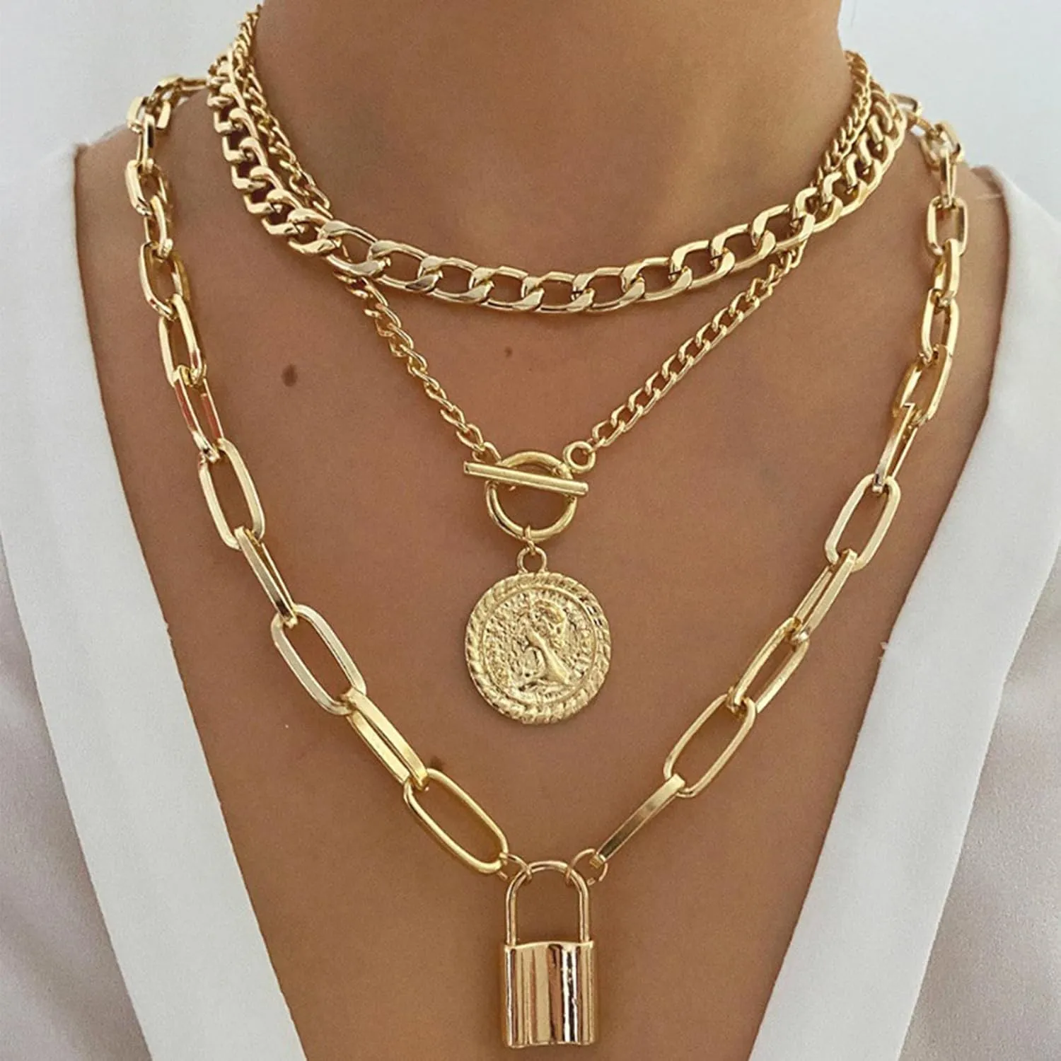 Long tiantian Layered Necklaces for Women Western Jewelry for Women Stack Coin Necklace Country Necklace Trendy Boho Summer Beach Vacation Accessories