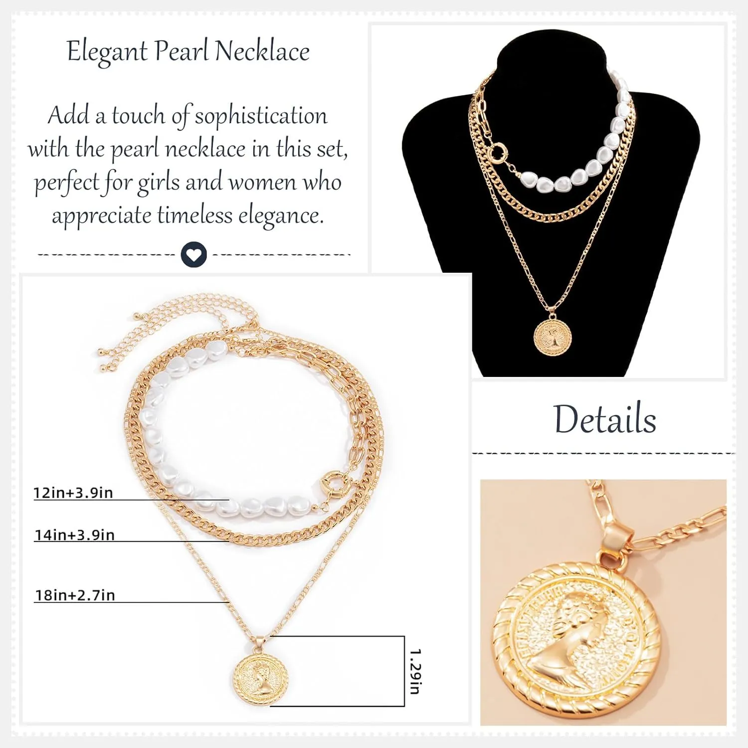 Long tiantian Layered Necklaces for Women Western Jewelry for Women Stack Coin Necklace Country Necklace Trendy Boho Summer Beach Vacation Accessories