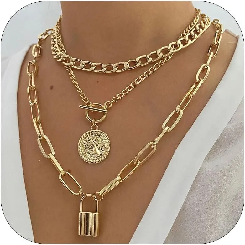 Long tiantian Layered Necklaces for Women Western Jewelry for Women Stack Coin Necklace Country Necklace Trendy Boho Summer Beach Vacation Accessories