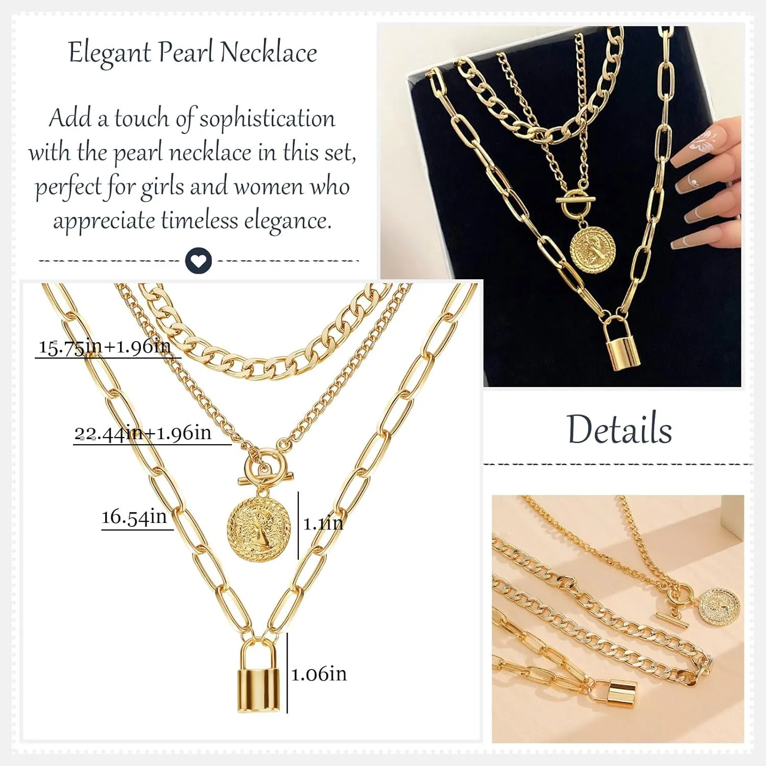Long tiantian Layered Necklaces for Women Western Jewelry for Women Stack Coin Necklace Country Necklace Trendy Boho Summer Beach Vacation Accessories