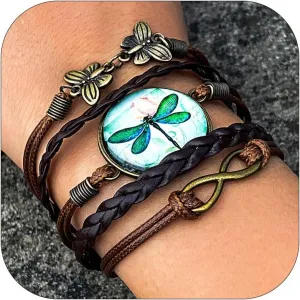 Long tiantian Multi-Layer Leather Cuff Bracelet Gifts Trendy Stuff Boho Wrap Bracelets Boho Crystal Beads Cuff Bracelet Jewelry Leather Layered Bracelets for Sister Friend Gifts