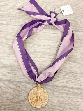 Lovely Stripes Lavender Scarf Necklace Retro accessory occasional wear