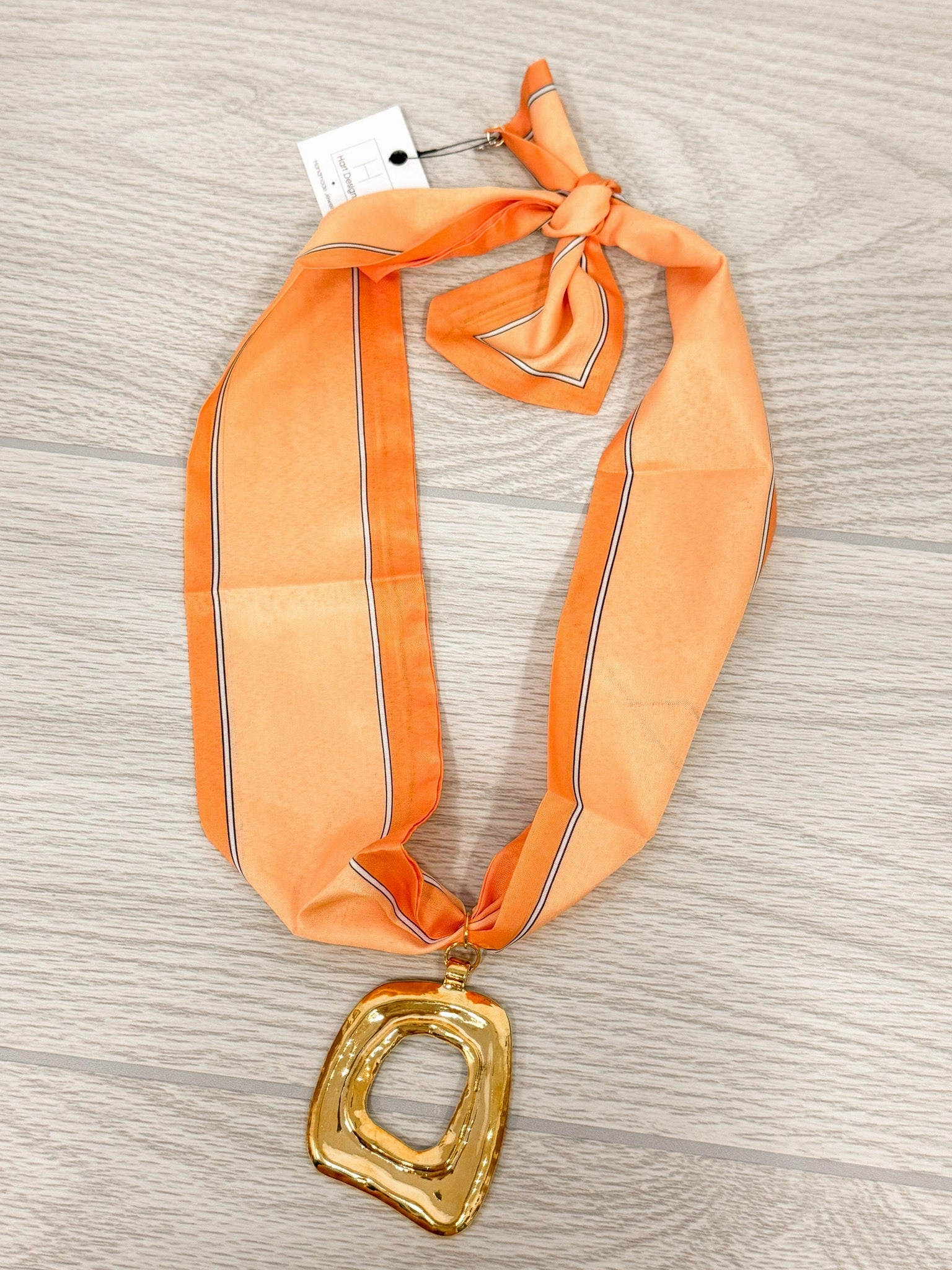 Conflict Free Jewelry Lovely Stripes Orange Scarf Necklace