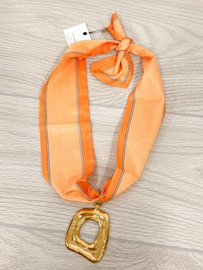 Conflict Free Jewelry Lovely Stripes Orange Scarf Necklace