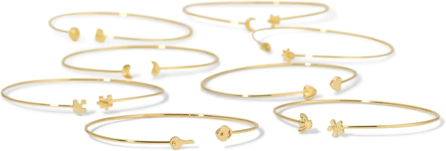 Lucky Feather Connection Gold Cuff Bracelets for Women - Elegant 14k Gold-Dipped Cuff Bracelet - Nickel-Free, Adjustable to Fit Most Wrists - Adorable Gifts for Women and Teenagers