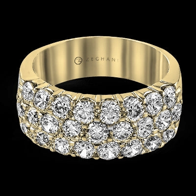 Balanced Flow Personal expression ZR489 Anniversary Ring in 14k Gold with Diamonds