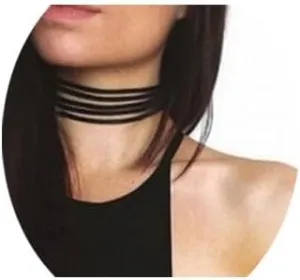 LUXCASTLE Black Leather Choker Necklaces Velvet Choker Necklaces Classic Chokers Layering Leather Necklaces Jewelry for Women