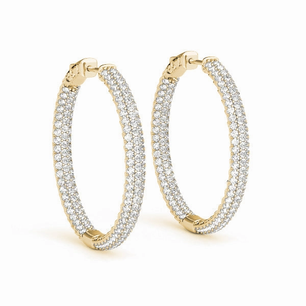 Diamond Inside Out Hoop Earrings Business Trinket