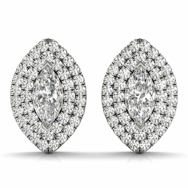 Sophisticated Essential Grand Jewelry Diamond Halo Round Earrings