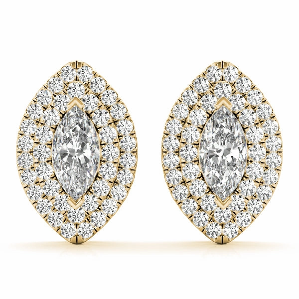 Diamond Halo Round Earrings Attractive Appearance Gorgeous Creation