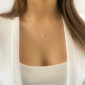 Silver Star Charm Necklace Graduation Gift