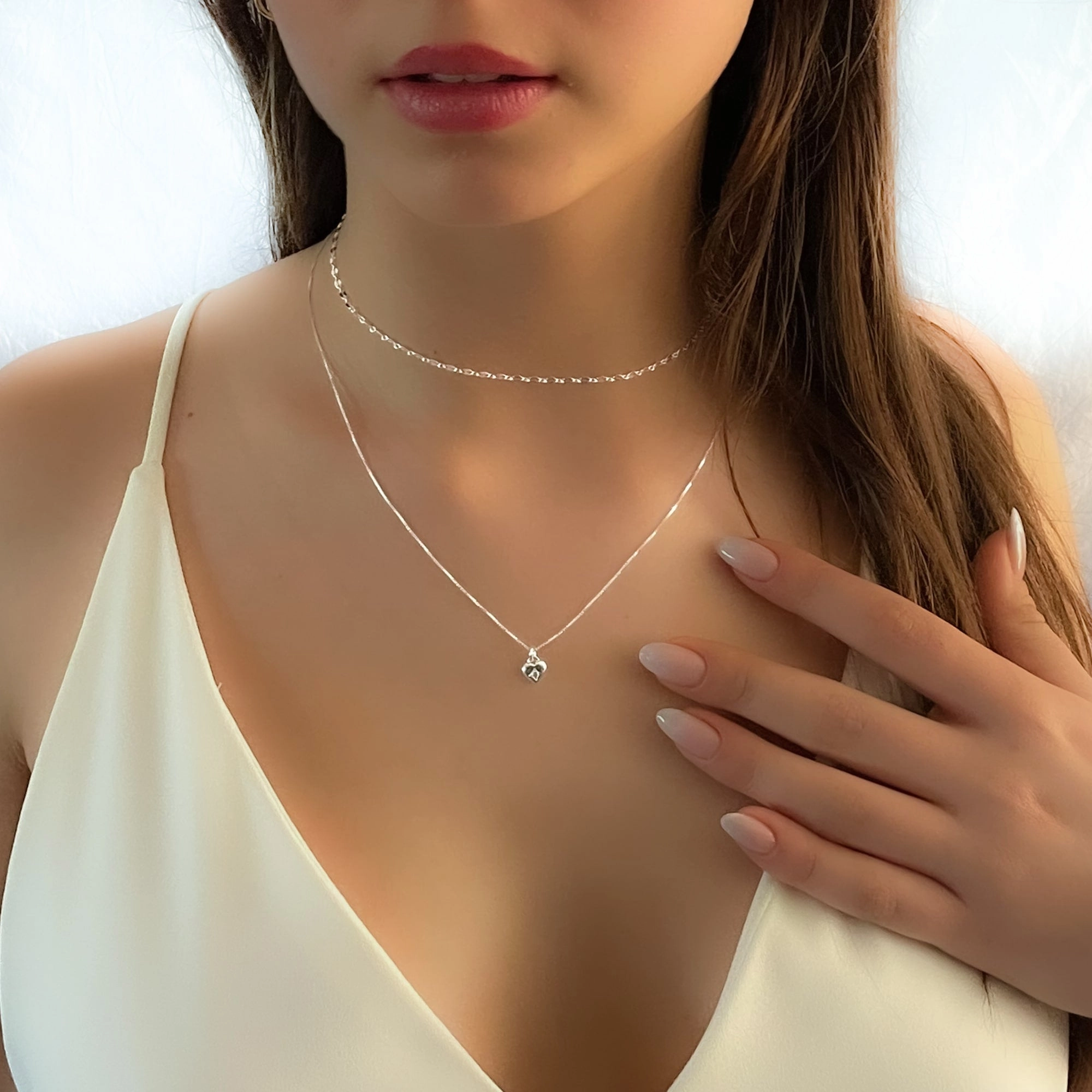 Stunning Gift Excellent Ornament Cubic Zirconia Heart Charm Necklace