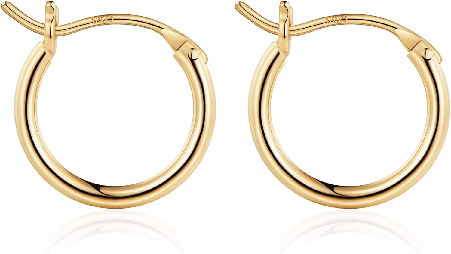 M MOOHAM Gold Hoop Earrings for Women - Hypoallergenic 14K Real Gold 925 Sterling Silver Post Sensitive Ears Nickel Free Hoops Earrings Set for Women Jewelry Lightweight 13-60mm