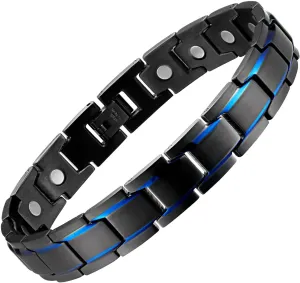 MagEnergy Men's Magnetic Bracelets,Titanium Steel Magnetic Wristband with 3500 Gauss magnets 8.5'' Adjustable with Jewelry Gift Box for Father's Day