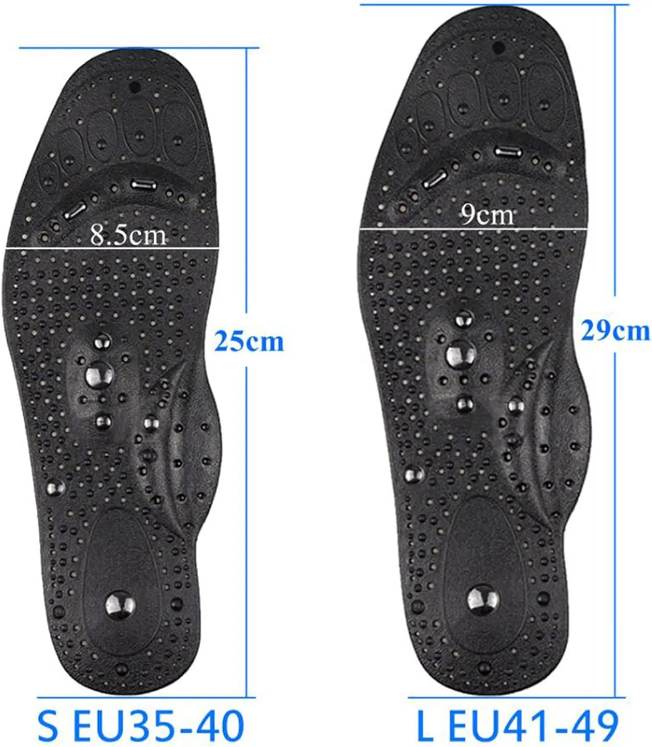 Magnetic Acupressure Insoles Foot Massage Shoe-Pad Foot Reflexology Pain Relief Shoe Inserts Foot Insoles with 8 Magnets