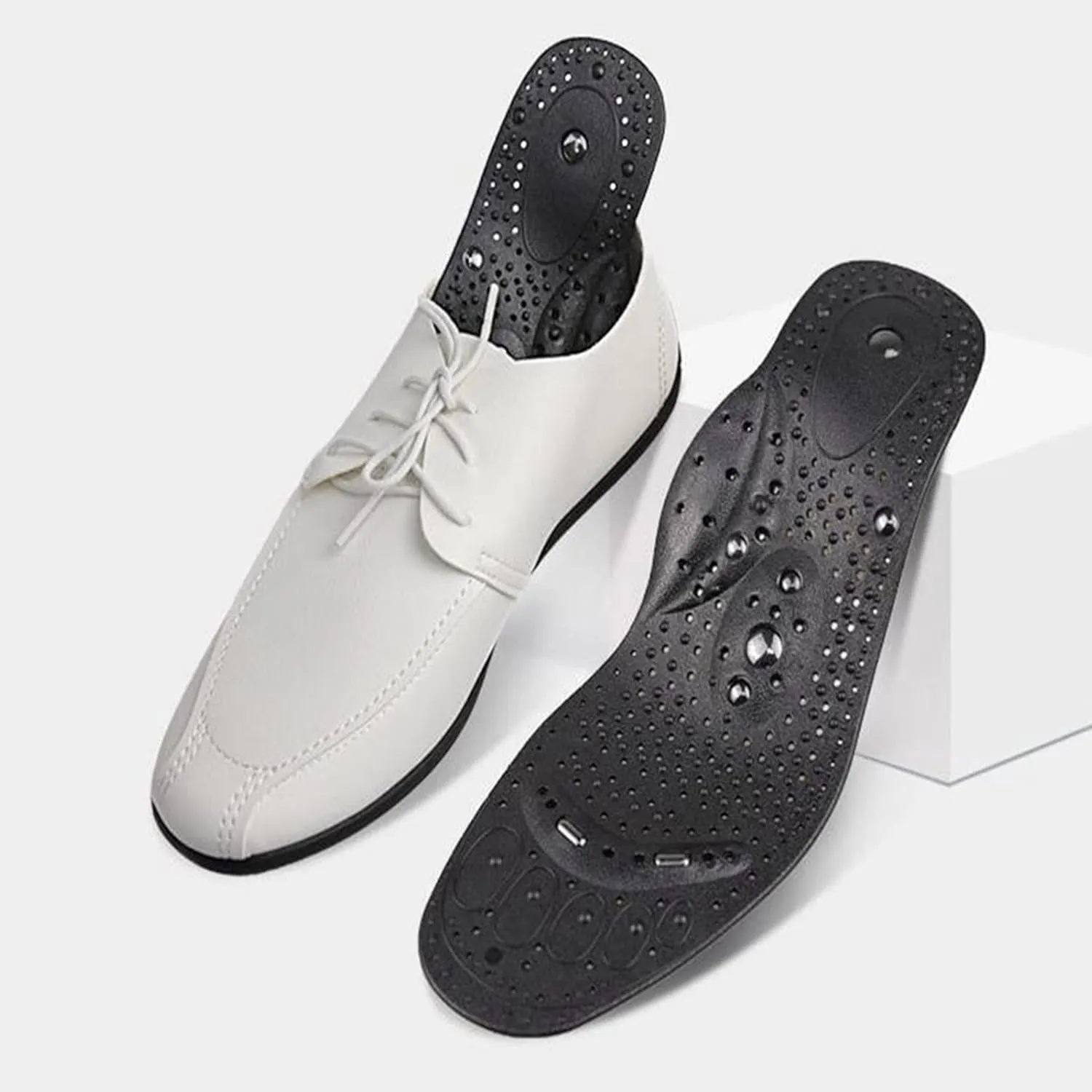 Magnetic Acupressure Insoles Foot Massage Shoe-Pad Foot Reflexology Pain Relief Shoe Inserts Foot Insoles with 8 Magnets
