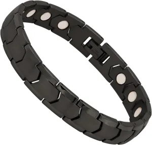 Magnetic Bracelet for Men, 10mm Stainless Steel Magnetic Bracelets with Single Row Ultra Strength Magnets, Adjustable size Magnetic Therapy Jewelry Gift for Men