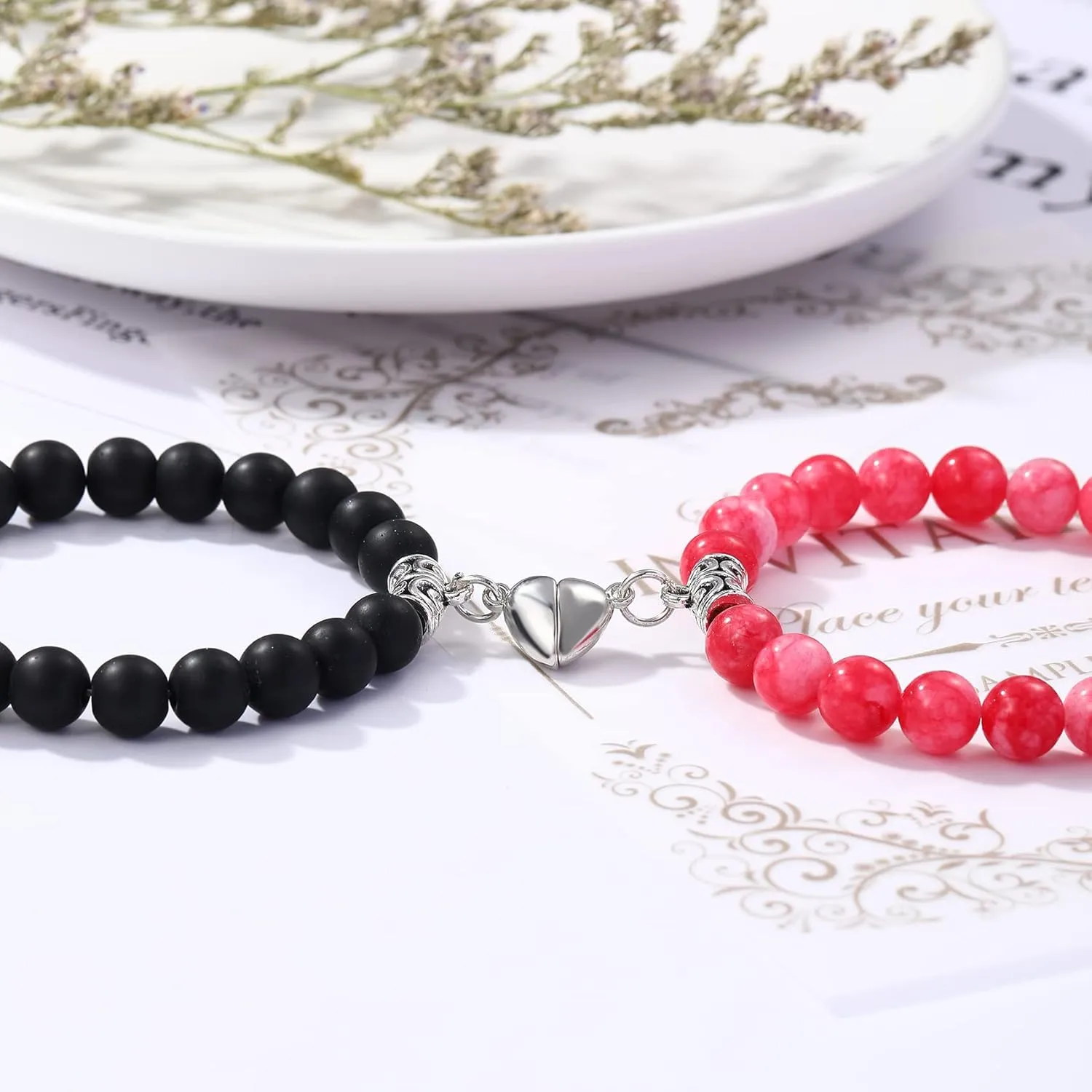 Magnetic Bracelets for Couples Love Bracelets Distance Natural Beaded Bracelet Valentines Day Gifts