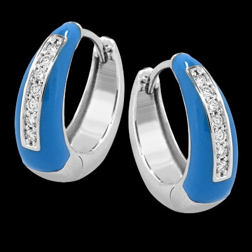 Brilliant Piece ZE885 Color Earring in 14k Gold with Diamonds