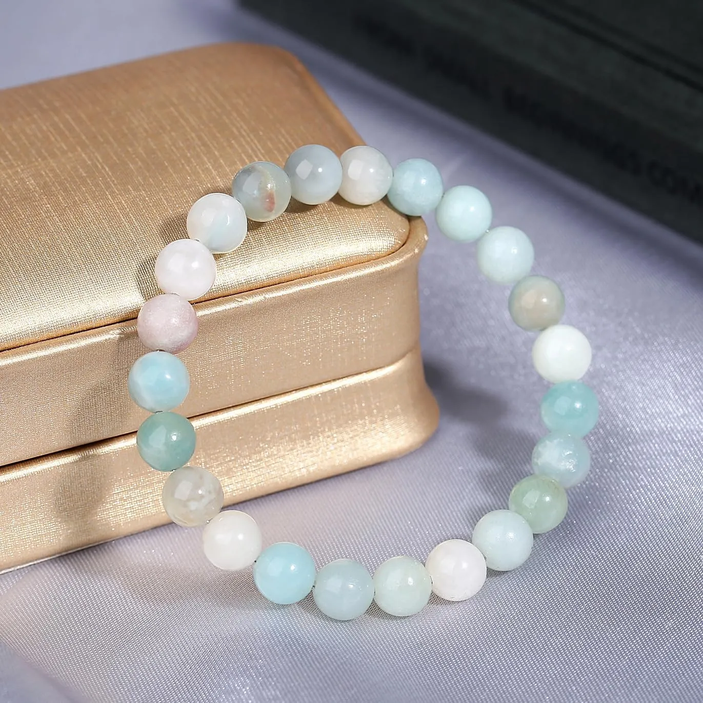 MAIBAOTA Healing Crystal Bracelet for Women Men, 8 mm Natural Stone Beaded Bracelets, Jewelry Birthday Gifts, Round Gemstones Stretch Bracelet