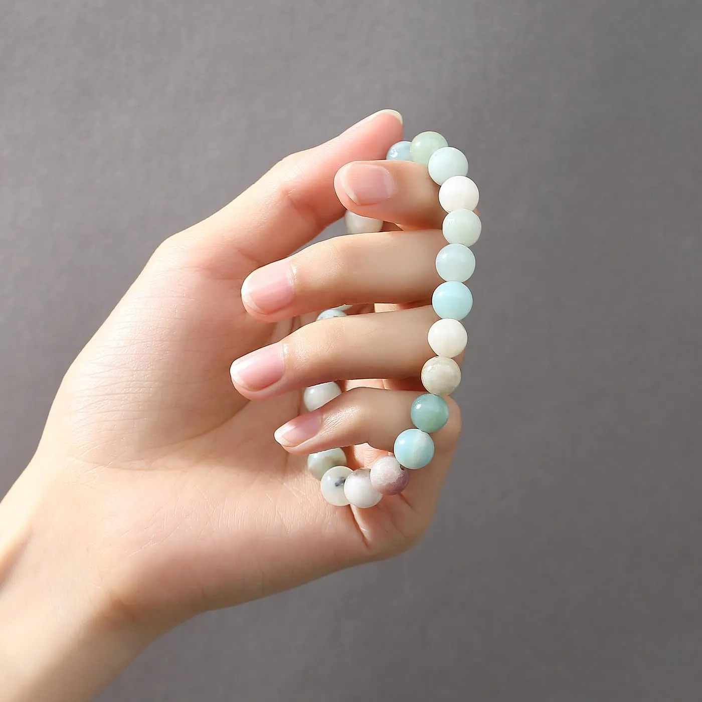 MAIBAOTA Healing Crystal Bracelet for Women Men, 8 mm Natural Stone Beaded Bracelets, Jewelry Birthday Gifts, Round Gemstones Stretch Bracelet