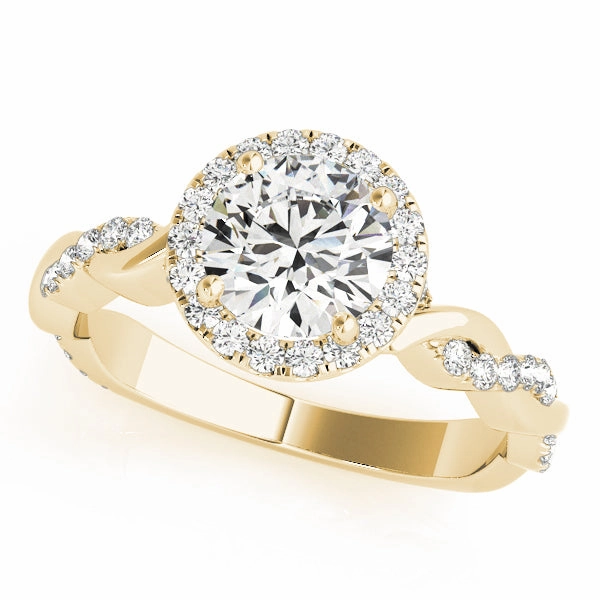 Round Diamond Halo Engagement Ring Wedding Gift