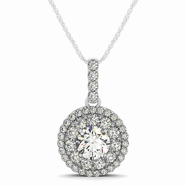 Magnificent Accessory Child Friendly Item Round Diamond Halo Pendant