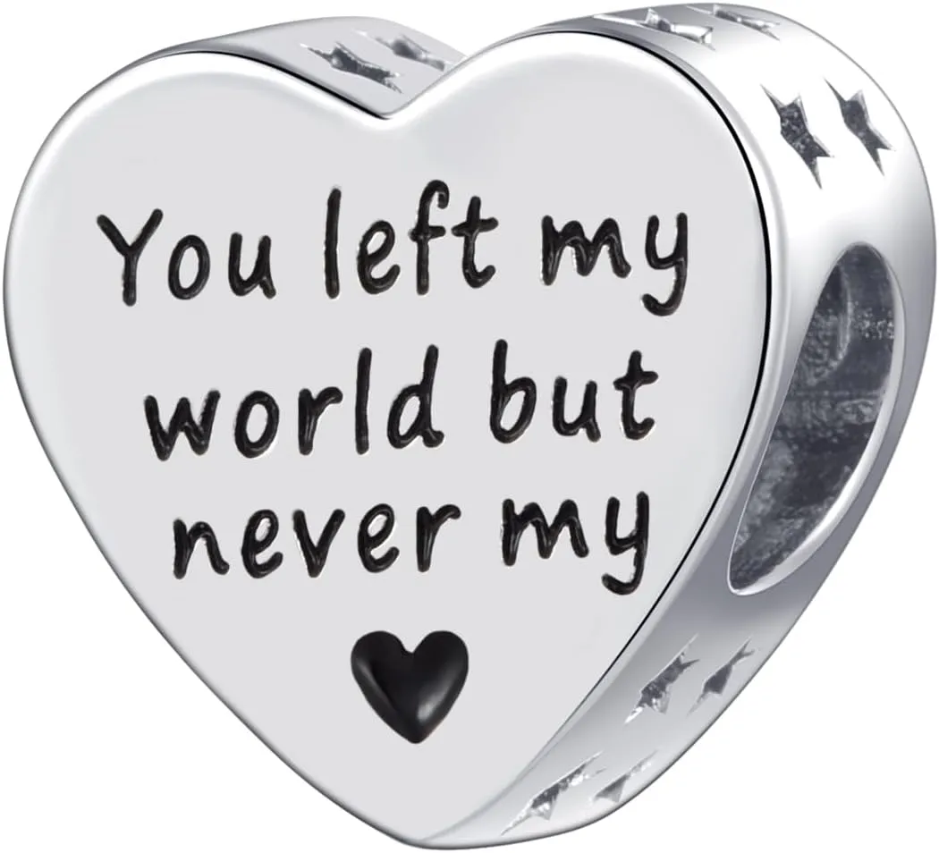 Memorial Prayer Cross Heart Charm Compatible with Pandora Charms Bracelets Beads Funeral Charm for Women