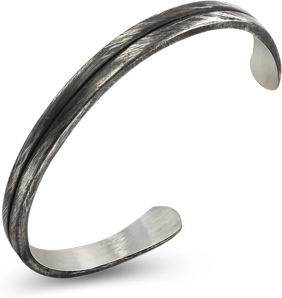 Mens Cuff Bracelet Antique Retro Oxidized Metal Bracelet Handmade Inked and Brushed Bangle Bracelets for Women Men
