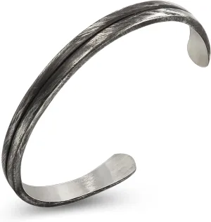 Mens Cuff Bracelet Antique Retro Oxidized Metal Bracelet Handmade Inked and Brushed Bangle Bracelets for Women Men