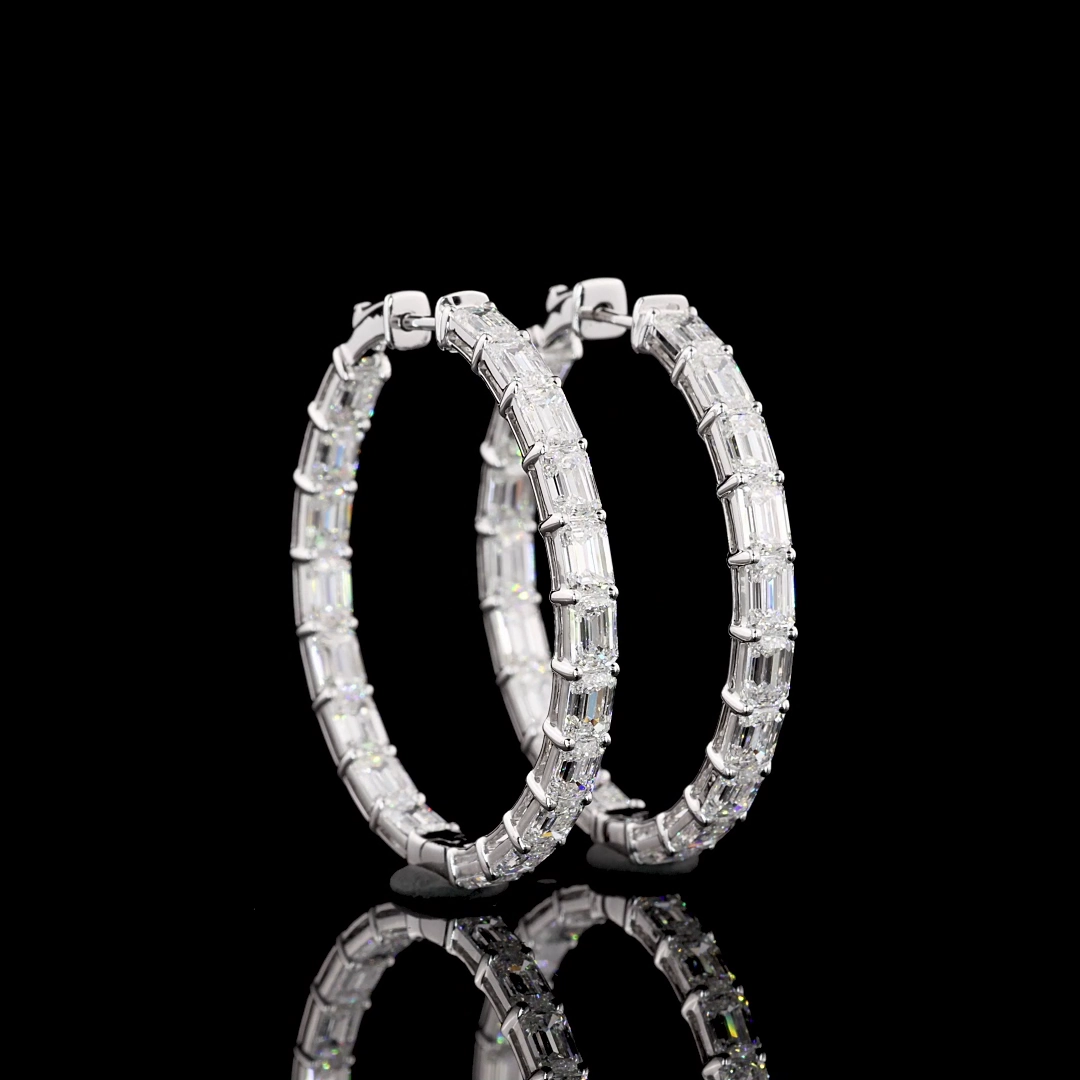 Durable Choice Spiral Decoration 14K WHITE GOLDHoops Earrings