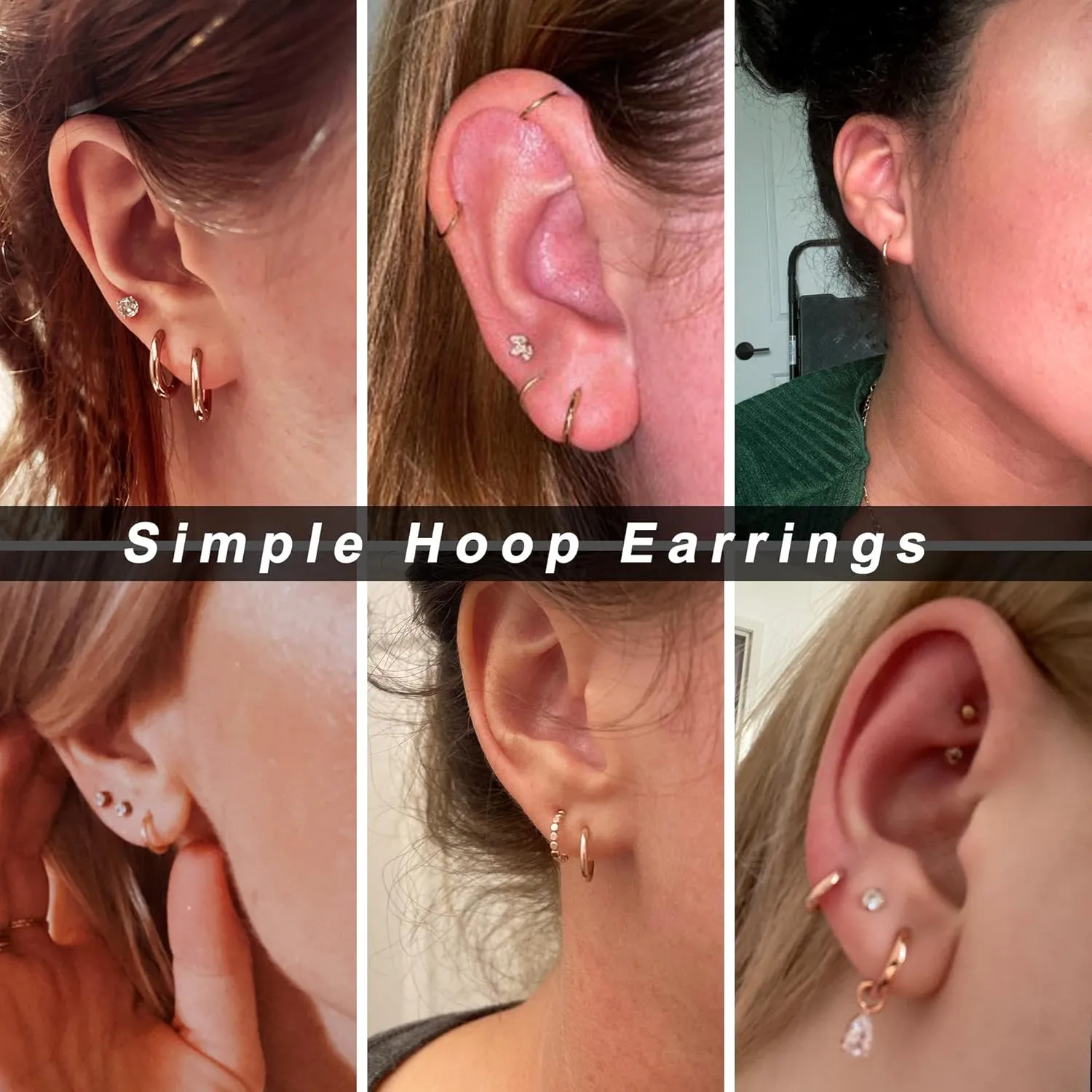 MILACOLATO 925 Sterling Silver Small Hoop Earring for Women Men 14K Gold Plated Huggie Hoop Earrings Hypoallergenic Cartilage Helix Piercing Sleeper Hoop Earrings for Sensitive Ears 8mm/10mm/12mm