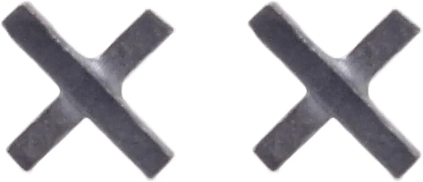 Minimalist 925 Sterling Silver Stud Earrings Tiny Cross Earrings Black Color(1 Pair)