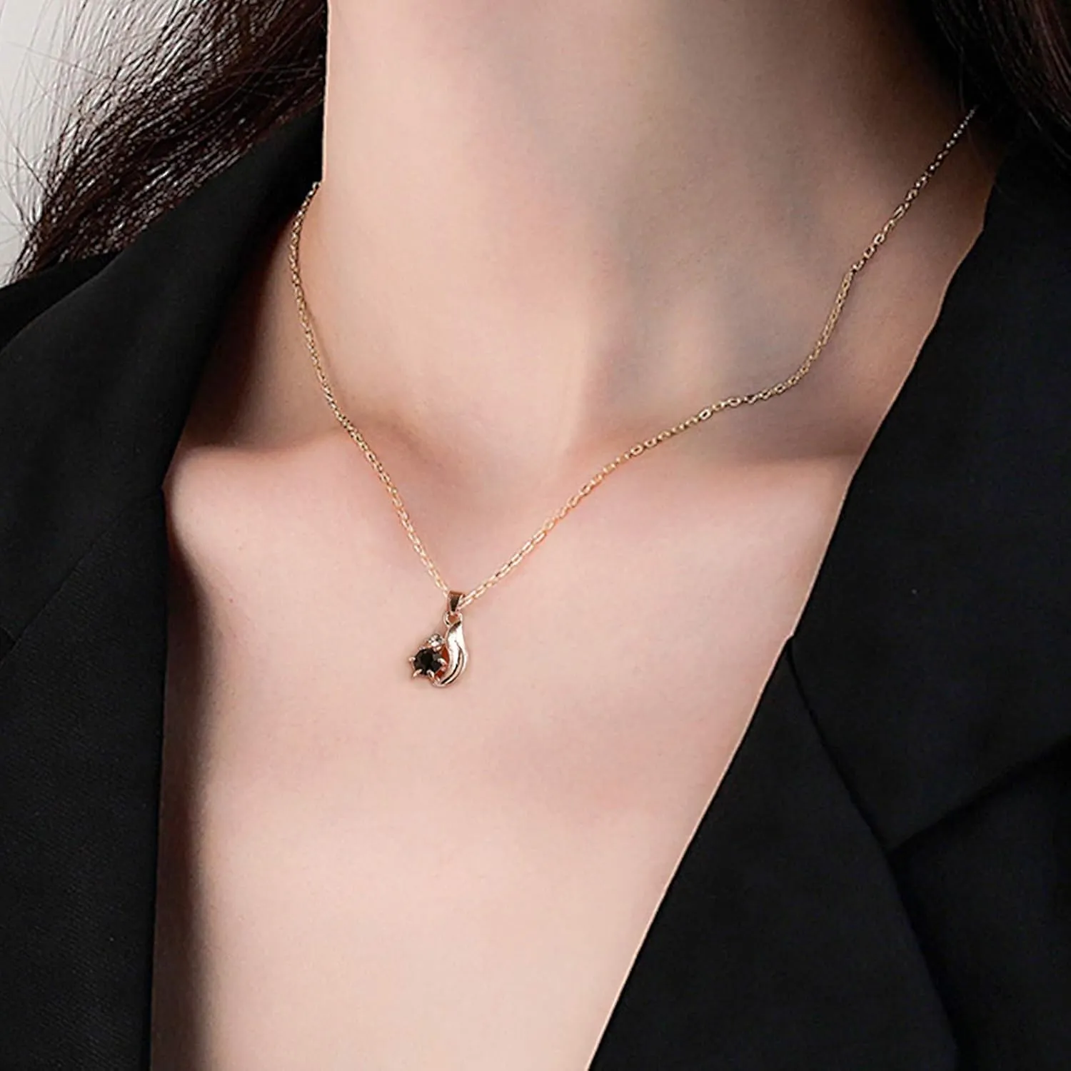 Minimalist Design Necklace Drop Necklace Set Earring Ring Three-Piece Temperament Elegant with Ring (As Shown, One Size)
