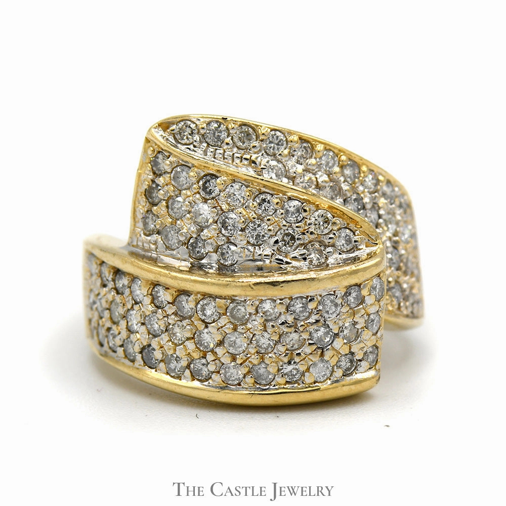Shock Proof Minimal Accent Zig Zig Diamond Cluster Band in 10k Yellow Gold