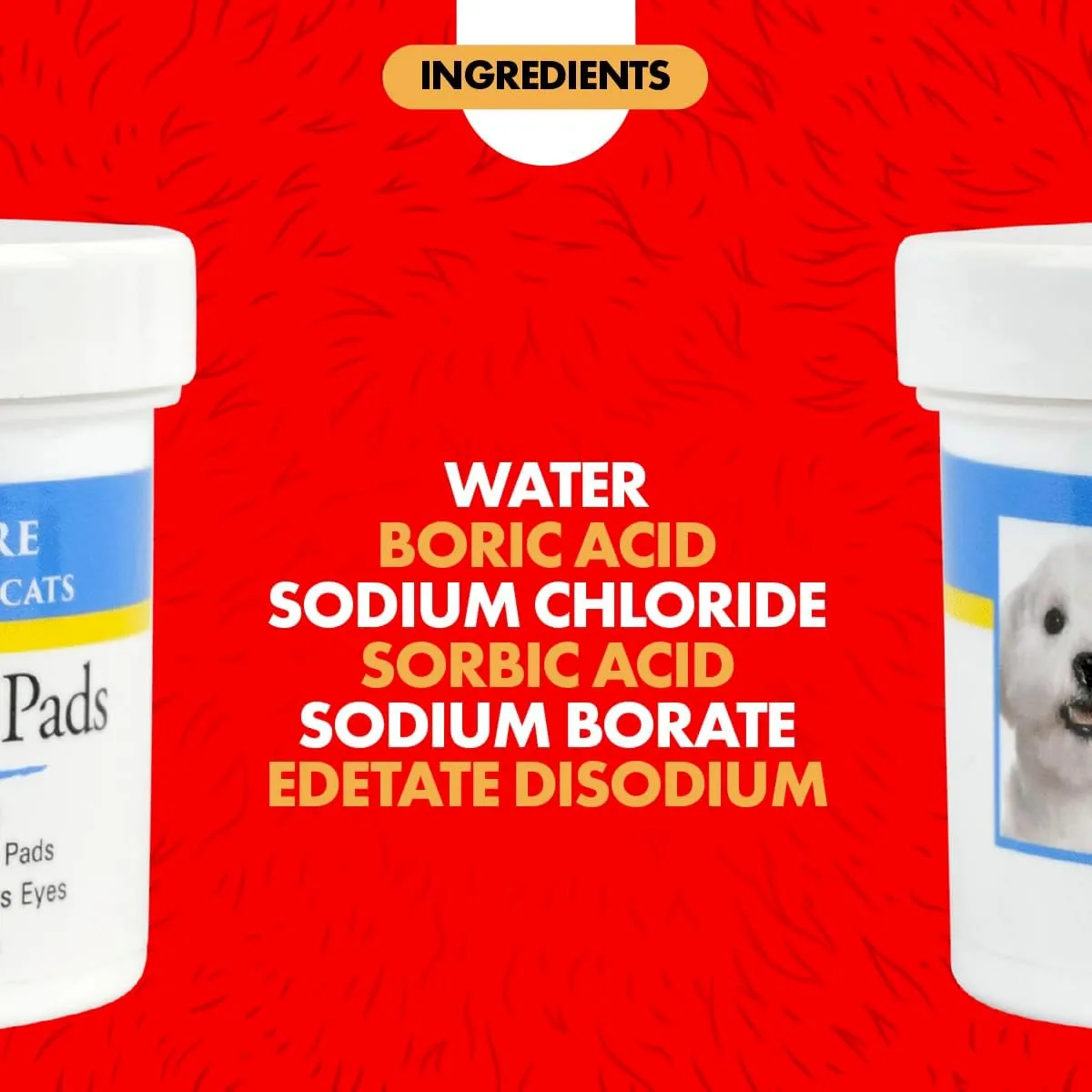Miracle Care Eye Wash Pads For Dogs And Cats Made In USA, Soft Pet Wipes For Gently Cleaning Eyes, Sterile Cat and Dog Wipes Formulated To Remove Eye Debris, 90 Count