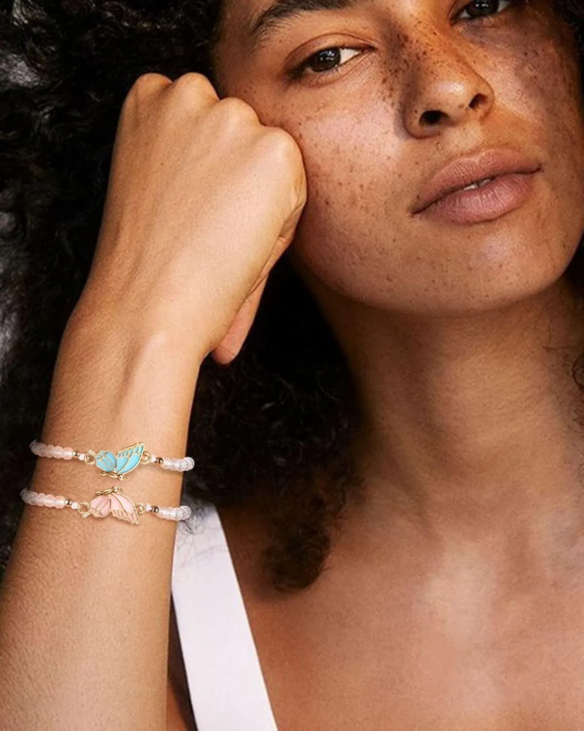 MJartoria BFF Bracelets for 2-Butterfly Matching Bracelets Adjustable Strand Best Friends Bracelet Handmade Charm Friendship Bracelets Jewelry Gifts for Women Couples
