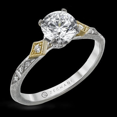 ZR2113 Engagement Ring in 14k Gold with Diamonds Sturdy Gift Modern Gift