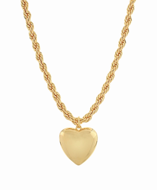 Puffy Heart Chain Necklace Exquisite Adornment