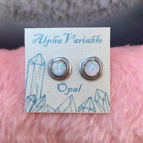 Elegant Accent Abstract Decoration Sterling Silver Opal Earrings