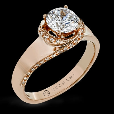 ZR1509 Engagement Ring in 14k Gold with Diamonds Fantastic Product Hypoallergenic Embellishment