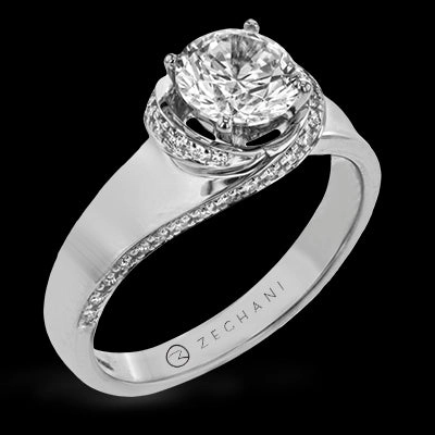 ZR1509 Engagement Ring in 14k Gold with Diamonds Iconic Touch Statement Accessory