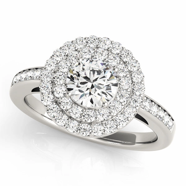 Round Diamond Halo Engagement Ring Branded Accessory Fashionable Work