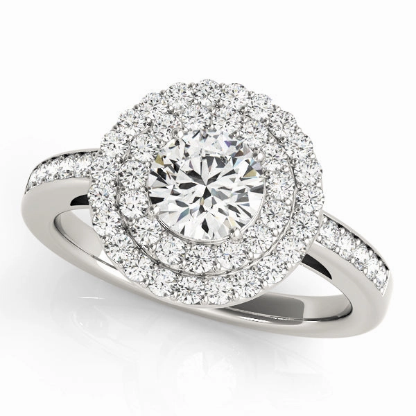 Anniversary Accent Low-Cost Ornament Round Diamond Halo Engagement Ring