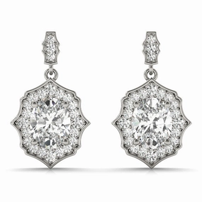 Luxurious Must-Have Retro Piece Diamond Halo Round Earrings