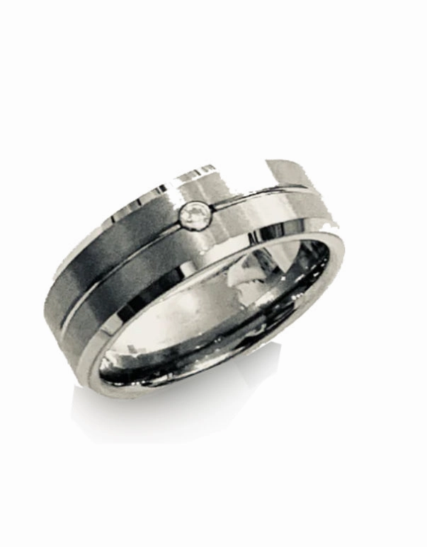 Diamond tungsten men's rings Strong Adornment