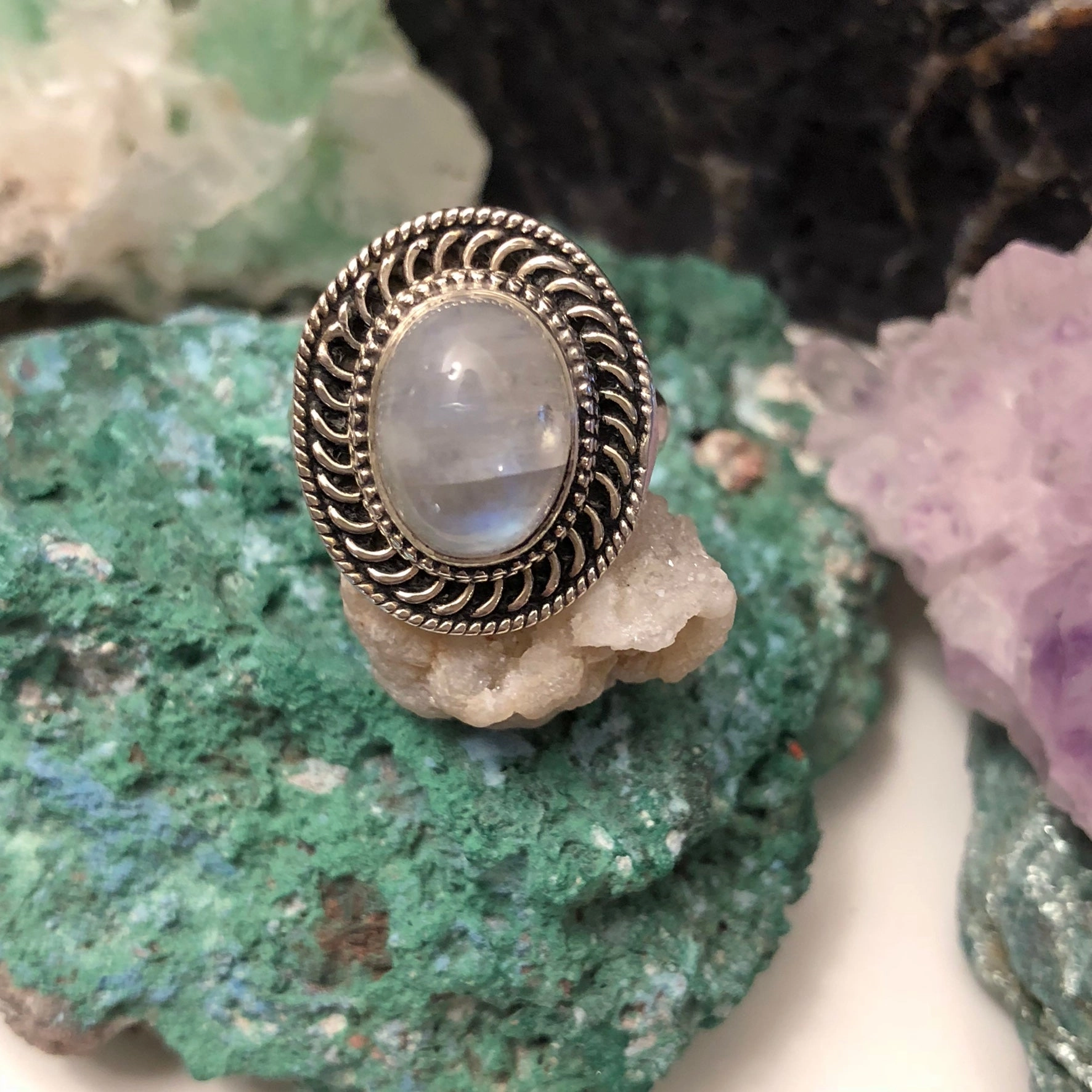 Minimalist Adornment Boho Moonstone Rings
