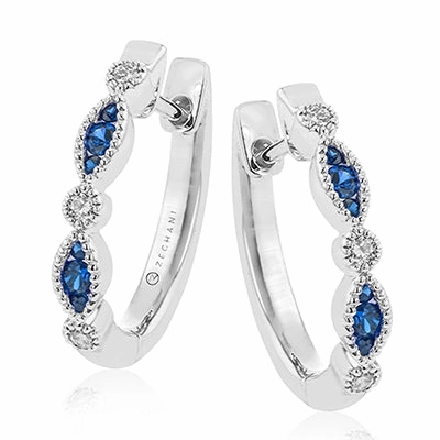 Winter Decoration Safe Must-Have ZE720 Color Earring in 14k Gold with Diamonds